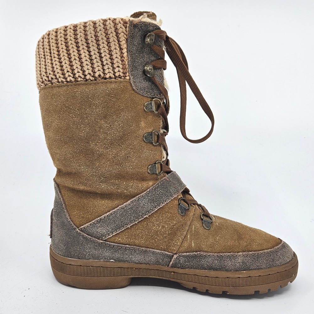 Bearpaw Women's Tama Suede Knit Cuff Winter Boots Hickory Size 8 Cabincore Lodge - Picture 9 of 12
